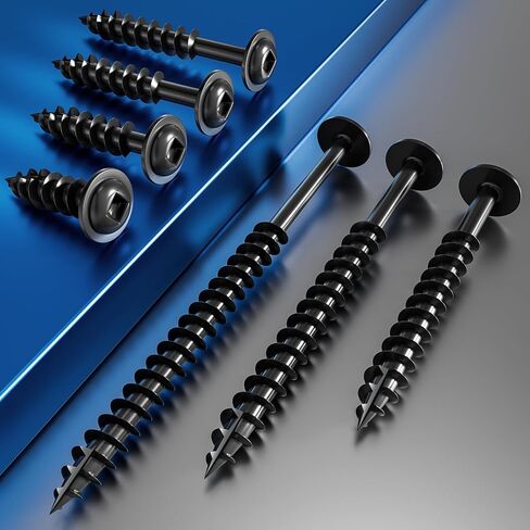 (Black) Pocket Hole Screws # 8 * 3/4 "200pcs 1lbs Square Hole Wood Screws and Round Head Square Hole self Tapping Screws are Suitable for Wooden use.150MM,60MM Drive bit Included. in Saudi Arabia