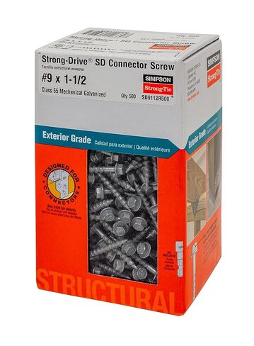 Simpson Strong-Tie SD9112R500 برغي موصل SD قوي المحرك #9 × 1-1/2 بوصة. محرك سداسي 1/4، ميكانيكي. جالف. (500-الكمية) in Saudi Arabia