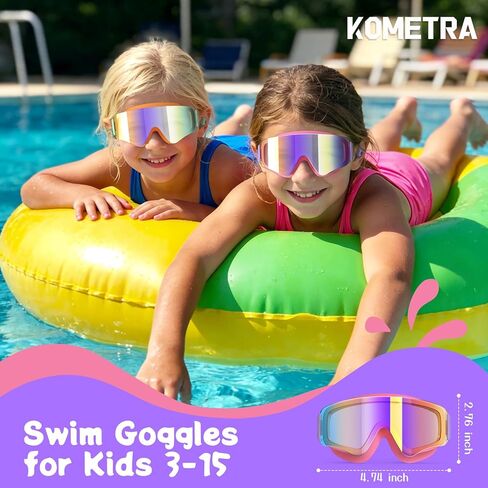 2 Pack Kids Swim Goggles for 3-15, Anti Fog UV Protection Pool Water Swimming Goggles for Boys Girls Toddler in Saudi Arabia