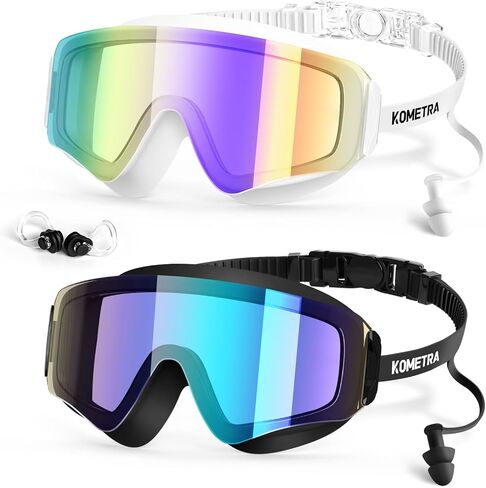 2 Pack Kids Swim Goggles for 3-15, Anti Fog UV Protection Pool Water Swimming Goggles for Boys Girls Toddler in Kuwait