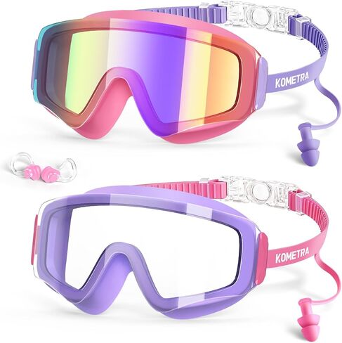 2 Pack Kids Swim Goggles for 3-15, Anti Fog UV Protection Pool Water Swimming Goggles for Boys Girls Toddler in Saudi Arabia
