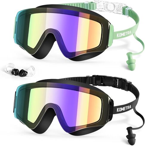 2 Pack Kids Swim Goggles for 3-15, Anti Fog UV Protection Pool Water Swimming Goggles for Boys Girls Toddler in Saudi Arabia