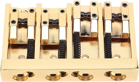 Eujgoov Bassbridge, Zinc Alloy 4 String Bass Bridge Electric Bass Bridge, with CNC Machining for Jazz and Electric, Replacement Part (Black) in Saudi Arabia