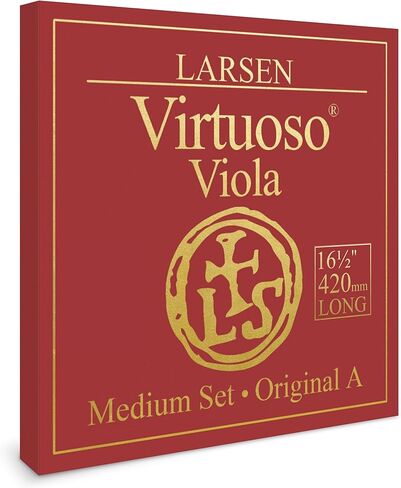 Larsen Virtuoso Viola Extra Long Strings – Medium Tension 42 cm / 16.5" Professional Set with A Ball End for Warm & Clear Sound for larger violas in Kuwait