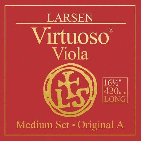 Larsen Virtuoso Viola Extra Long Strings – Medium Tension 42 cm / 16.5" Professional Set with A Ball End for Warm & Clear Sound for larger violas in Kuwait