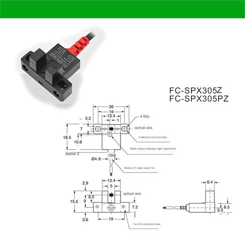 1 pcs 5MM Slot FC-SPX303 305 306 307PZ U-Shaped Sensor, Movement Limited Positioning Sensor(FC-SPX305,PNP NO NC) in Saudi Arabia