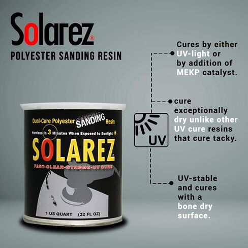 Solarez Polyester UV Sanding Resin: Quart in Kuwait