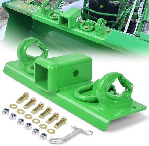 خطافات انتزاع دلو الجرار مع وظيفة القفل الذاتي (ترقية 2026)، خطافات دلو الجرار مثبتة على خطافات جهاز استقبال 2 بوصة (للخدمة الشاقة) مع حلقات على شكل حرف D متوافقة مع جرارات كوبوتا in Kuwait