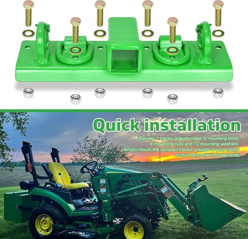 خطافات انتزاع دلو الجرار مع وظيفة القفل الذاتي (ترقية 2026)، خطافات دلو الجرار مثبتة على خطافات جهاز استقبال 2 بوصة (للخدمة الشاقة) مع حلقات على شكل حرف D متوافقة مع جرارات كوبوتا in Kuwait