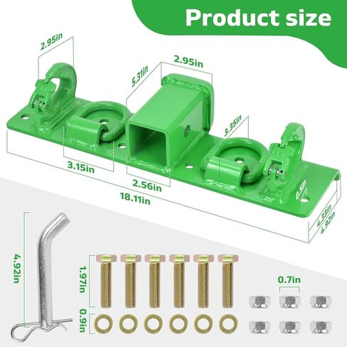 خطافات انتزاع دلو الجرار مع وظيفة القفل الذاتي (ترقية 2026)، خطافات دلو الجرار مثبتة على خطافات جهاز استقبال 2 بوصة (للخدمة الشاقة) مع حلقات على شكل حرف D متوافقة مع جرارات كوبوتا in Kuwait