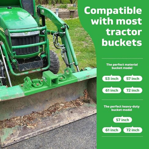 خطافات انتزاع دلو الجرار مع وظيفة القفل الذاتي (ترقية 2026)، خطافات دلو الجرار مثبتة على خطافات جهاز استقبال 2 بوصة (للخدمة الشاقة) مع حلقات على شكل حرف D متوافقة مع جرارات كوبوتا in Kuwait