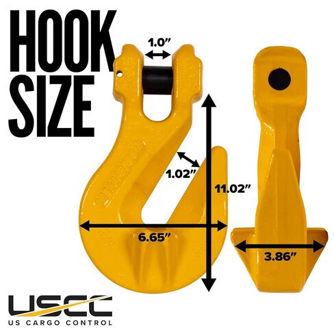 US Cargo Control 3/4 Inch Clevis Grab Hooks (2-Pack), G80 Chain Hooks, 28,300 LBS Working Load Limit, Chain Clevis Hooks for Lifting, Hauling, Towing, Trailers, & Chain Binders in Saudi Arabia