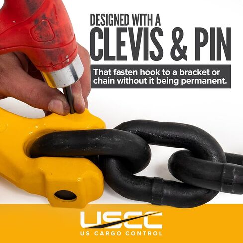 US Cargo Control 3/4 Inch Clevis Grab Hooks (2-Pack), G80 Chain Hooks, 28,300 LBS Working Load Limit, Chain Clevis Hooks for Lifting, Hauling, Towing, Trailers, & Chain Binders in Saudi Arabia