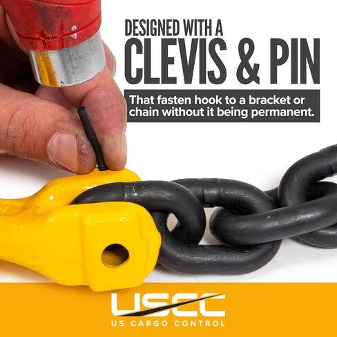 US Cargo Control 3/8 Inch Clevis Grab Hooks (2-Pack), G80 Chain Hooks, 7,100 LBS Working Load Limit, Chain Clevis Hooks for Lifting, Hauling, Towing, Trailers, & Chain Binders in Saudi Arabia