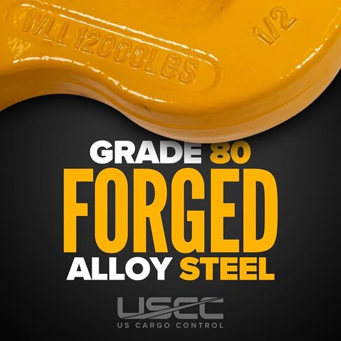 US Cargo Control 1/2 Inch Clevis Grab Hooks (2-Pack), G80 Chain Hooks, 12,000 LBS Working Load Limit, Chain Clevis Hooks for Lifting, Hauling, Towing, Trailers, & Chain Binders in Saudi Arabia