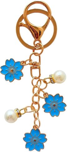 زهرة مفتاح الأسهم Cherry Blossom Charm for Key Cute Keyring for Women Girls Handbag Prose Base Bage in Saudi Arabia