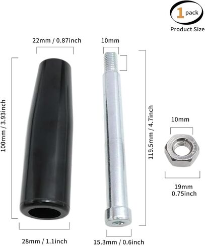 uvbws1PCS Black Trailer Jack Rotating Handle, M10 Threaded, Crank Handwheel with nut, Suitable for lathes, Mechanical Equipment, Instruments and Industrial Equipment in Kuwait