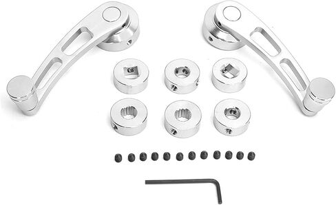 Window Crank for Classic Car, 2pcs Alloy Handle Winder Riser, Silver in Kuwait