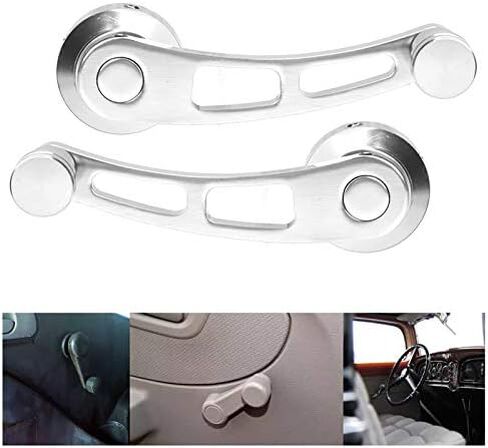 Window Crank for Classic Car, 2pcs Alloy Handle Winder Riser, Silver in Kuwait