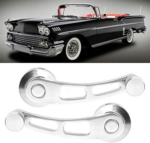 Window Crank for Classic Car, 2pcs Alloy Handle Winder Riser, Silver in Kuwait
