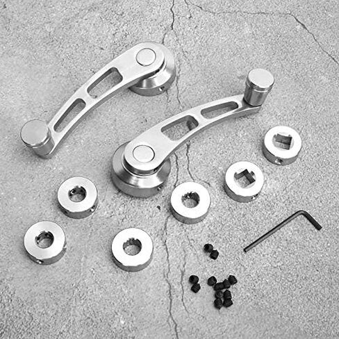 Window Crank for Classic Car, 2pcs Alloy Handle Winder Riser, Silver in Kuwait