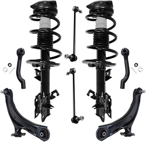 Detroit Axle - طقم التعليق الأمامي 16PC لعام 2006-2012 Toyota RAV4 ، 2 دعامات جاهزة ، 2 أذرع التحكم السفلية ، 4 قضبان التعادل 4 أشرطة الترجيع الخلفي الأمامية 2 امتصاص الصدمات الخلفي 2 استبدال الأحذية [2.4L 2.5L] in Kuwait