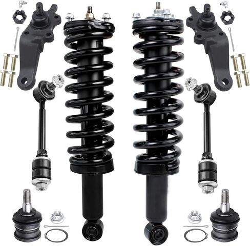 Detroit Axle - طقم التعليق الأمامي 16PC لعام 2006-2012 Toyota RAV4 ، 2 دعامات جاهزة ، 2 أذرع التحكم السفلية ، 4 قضبان التعادل 4 أشرطة الترجيع الخلفي الأمامية 2 امتصاص الصدمات الخلفي 2 استبدال الأحذية [2.4L 2.5L] in Kuwait
