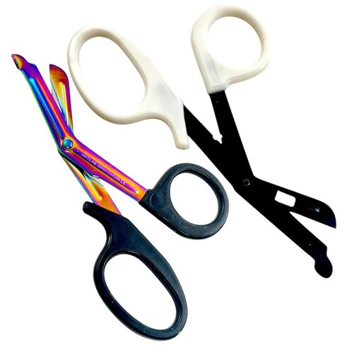 Pack of 2 | Heavy-Duty Utility Trauma Shears 7.5-Inches | Fluoride-Coated Blades | Multi-Purpose Cutting Scissors for Nurses, Paramedics, Firefighters in Kuwait