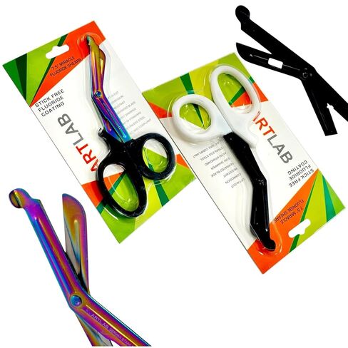 Pack of 2 | Heavy-Duty Utility Trauma Shears 7.5-Inches | Fluoride-Coated Blades | Multi-Purpose Cutting Scissors for Nurses, Paramedics, Firefighters in Kuwait
