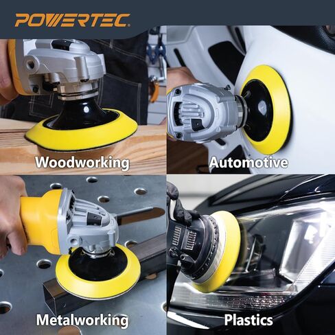 POWERTEC 5 Inch Hook and Loop Backing Pad with 5/8"-11 Thread, PU Sanding Pad for Angle Grinder with 5/8 Shaft, 5 Inch Backing Plate Replacement for DeWalt DCW402, 128402, DW400 (46903) in Saudi Arabia