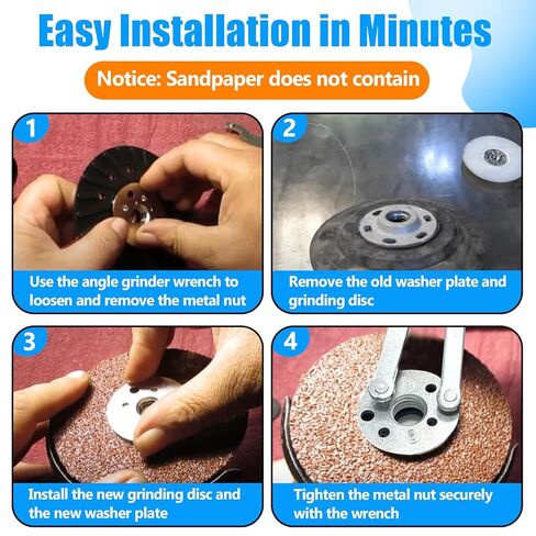 2PCS 4.5" x 5/8"-11 Angle Grinder Backing Pad Compatible with DeWalt, Bosch, BHA & More, Angle Grinder Ribbed Backing Pad Resin Fiber Disc for Grinding Polishing Sanding Woodworking, Non-Slip Design in Saudi Arabia