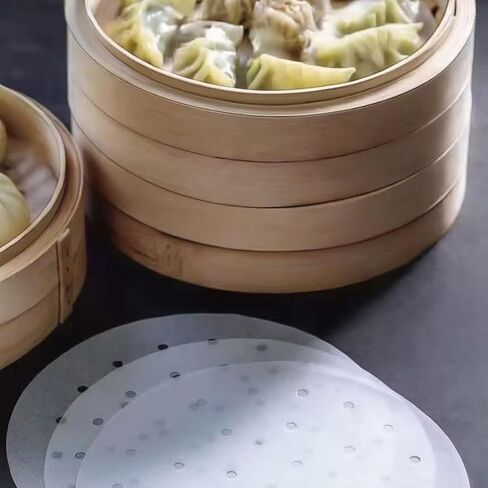 100 ورقة من بطانة المقلاة الهوائية الدائرية مقاس 6 بوصات، وورق البخار، وبساط قماش خاص بالبخار للاستخدام المنزلي من الدرجة الغذائية in Kuwait