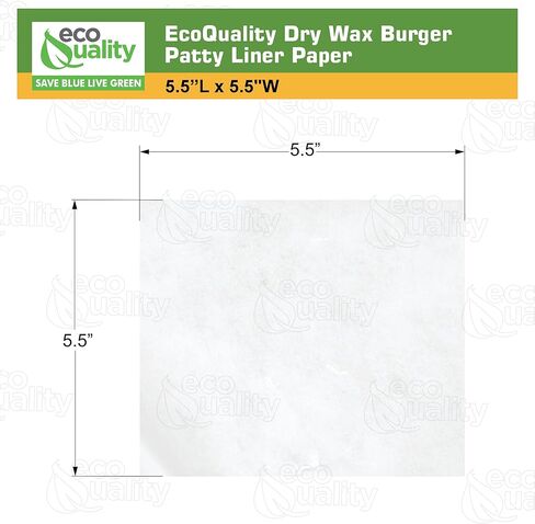 [5000 PACK] Dry Wax Burger Patty Liner Paper 5.5 x 5.5 Inches - Square Patty Papers, Hamburger Patty Papers, Cookies and more! in Saudi Arabia