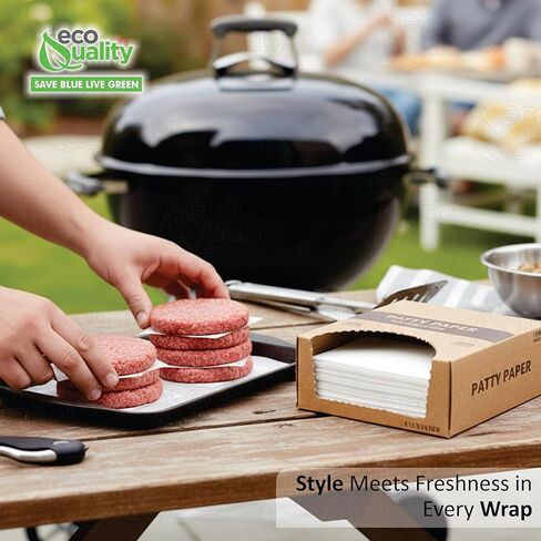 [5000 PACK] Dry Wax Burger Patty Liner Paper 5.5 x 5.5 Inches - Square Patty Papers, Hamburger Patty Papers, Cookies and more! in Saudi Arabia