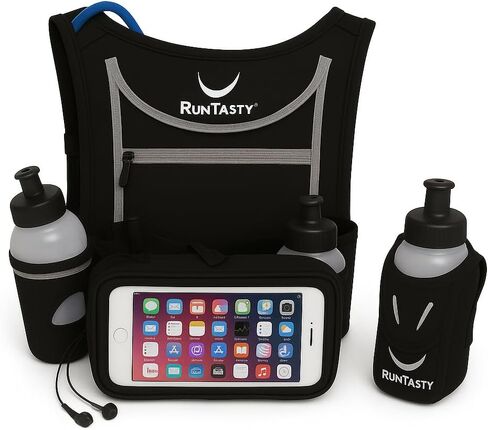 Ultimate Hydration System Bundle – Running Hydration Vest w/ 50oz Bladder, Hydration Belt w/2 Bottles & 12oz Handheld Bottle – Water Resistant, Reflective, No-Bounce, Trail & Marathon Ready in Kuwait
