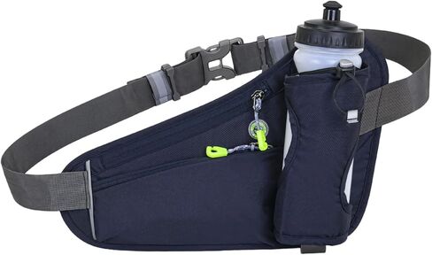 Generic Fitness Belt With Water Bottle, Running Fanny Pack For Phone, Reflective Jogging Pouch, Adjustable Waist Strap, Hydration Storage in Saudi Arabia