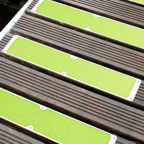 Flat Anti-Slip Plate – 4.5" x 25", Fluorescent Yellow Grit, Aluminum Base, High Visibility Step Safety Plate, Weatherproof, OSHA, NFSI & CoF Compliant in Saudi Arabia