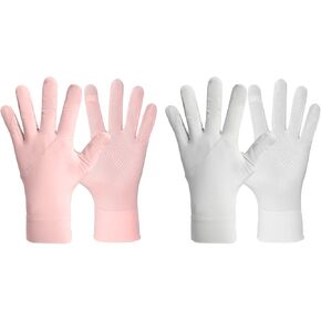 Driving Gloves Women, UV Gloves, UV Hand Protection Gloves, Breathable Driving Womens, Thin Fingerless, Thin Spf Light Sun Protection, Tennis Hiking Silk Cooling for Women, Men - 2 Pairs in Kuwait