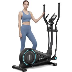 Dripex Elliptical Exercise Machine, Hyper-Quiet Magnetic Elliptical Machine for Home, Elliptical Training Machines with 16 Levels Resistance, 17.64LBS Flywheel, Pulse Sensor, 15.3" Stride in Kuwait