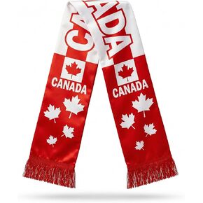 Canada Soccer Scarf Canadian Flag Satin Fan Scarf Red White 5.5 x 53 Inch Patriotic Football Supporter Accessory Game Day Stadium Tailgate Watch Party Canada Scarves in Kuwait