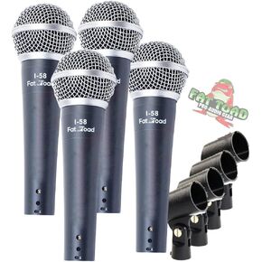 Fat Toad Vocal Microphones (Live ResponsePRO Edition) 4-Pack – Unidirectional Cardioid Mics with Clips for Studio Stage Recording, DJ Karaoke Setup in Kuwait