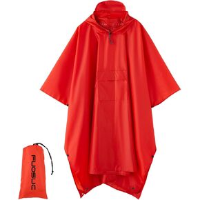 hooded waterproof raincoat, outdoor hiking, unisex, camping mat and small tent (US, Alpha, One Size, Regular, Regular, Red) in Kuwait
