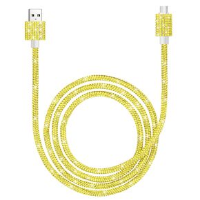 Hiandier USB C Cable 3A USB إلى USB C شحن سريع الكابلات النساء 4ft 4ft Bling Diamond Type C Charger For iPhone 16 Pro 16 Pro iPhone 15 Pro Plus Samsung Galaxy S24 S23-Lemon Yellow in Kuwait
