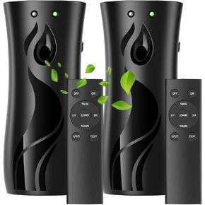 2-Pack Automatic Air Freshener Spray Dispenser with Remote Control,Wall Mounted/Free Standing for Commercial Use,Multiple Time Scent/Mist Release Settings for Room/Restroom (Black, Standard) in Kuwait