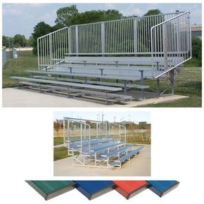 Ssn NB0421CVN 4 Row 21 ft. Vertical Picket Bleacher44; Navy in Kuwait