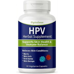 مكمل دعم الجلد لفيروس الورم الحليمي البشري - تركيبة عشبية لإزالة الثآليل والصدمات والقروح وحكة الجلد - يدعم صحة البشرة وتوازن المناعة - مع استراغالوس وإشنسا ونوني - 60 كبسولة نباتية NDC in Kuwait