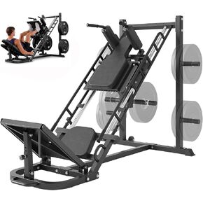 Dripex Leg Press Hack Squat Machine Combo for Home Gym, Adjustable Leg Press Machine for Full Lower Body Workout, Upgraded Leg Press with Transport Wheels and Weight Storage,Weight Plates Not Included in Kuwait
