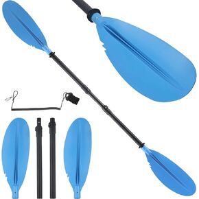 مجداف الكاياك، من 70 بوصة إلى 95 بوصة، مجداف زورق قابل للتعديل لمجاديف القوارب لصيد الأسماك للبالغين مع مقود مجاذيف الكاياك مع مقود مجاذيف الكاياك مادة فولاذية زرقاء in Kuwait