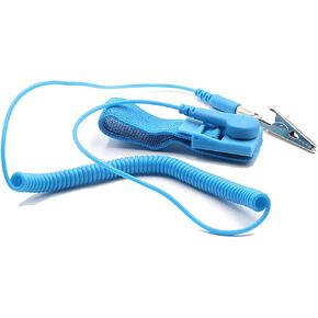 Anti Static Wrist Strap – 11" Adjustable ESD Wristband with Alligator Clip, Extra Long Coiled Cable for PC Electronics Repair (Blue-1 Pack) in Kuwait