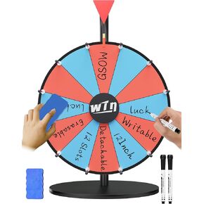 عجلة جائزة ملونة مقاس 12 بوصة، وعجلة دوارة شديدة التحمل ذات 12 فتحة، وعجلة سحب قابلة للتحرير مع علامات مسح جاف وممحاة in Kuwait